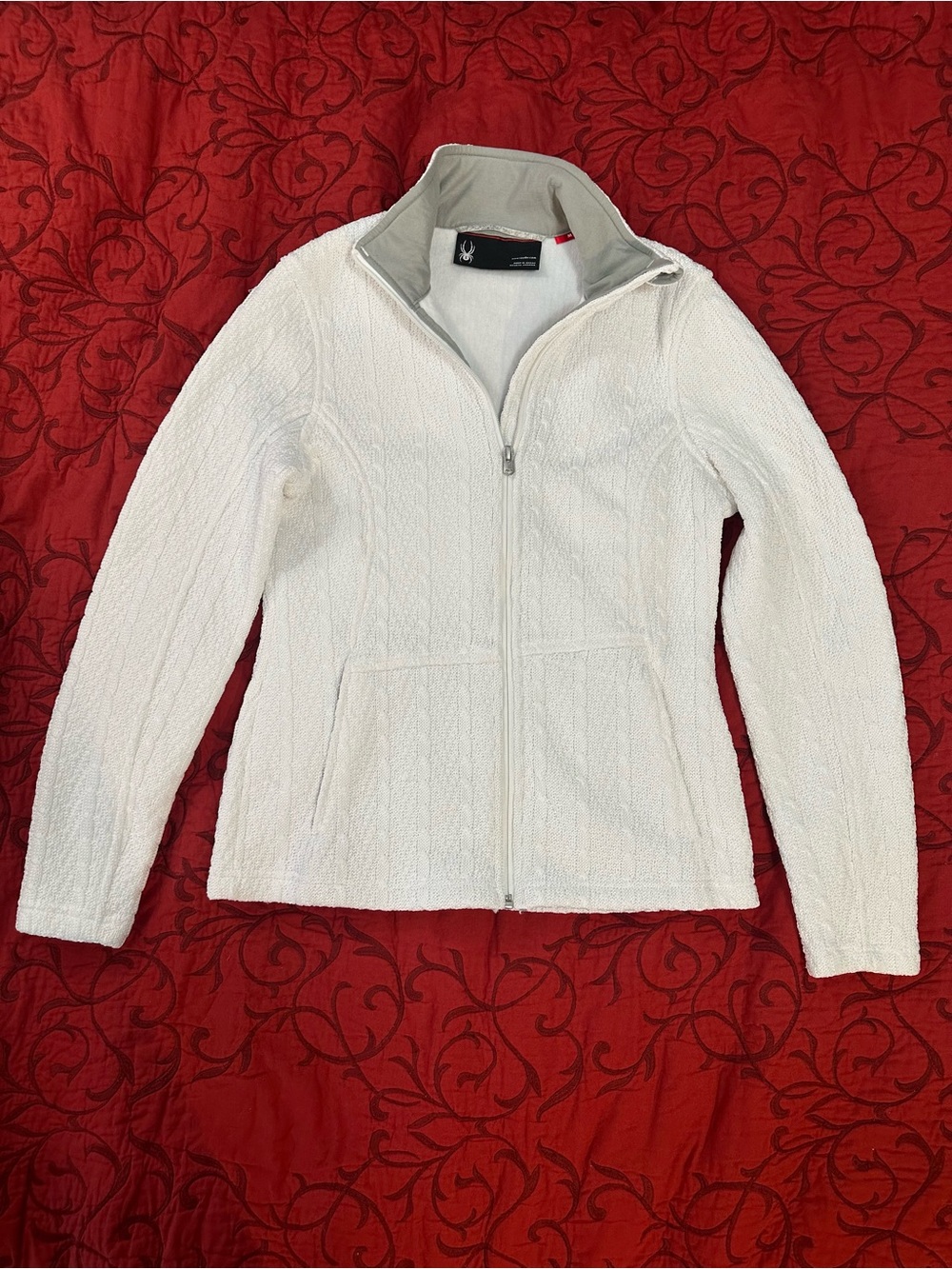 Spyder Women's White Full-Zip Teddy Jacket